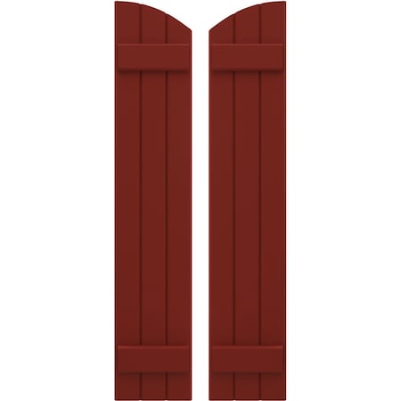 Americraft 3-Board (2 Batten) Wood Joined Board-n-Batten Shutters W/ Ellipt Top, ARW101BE311X73MRH